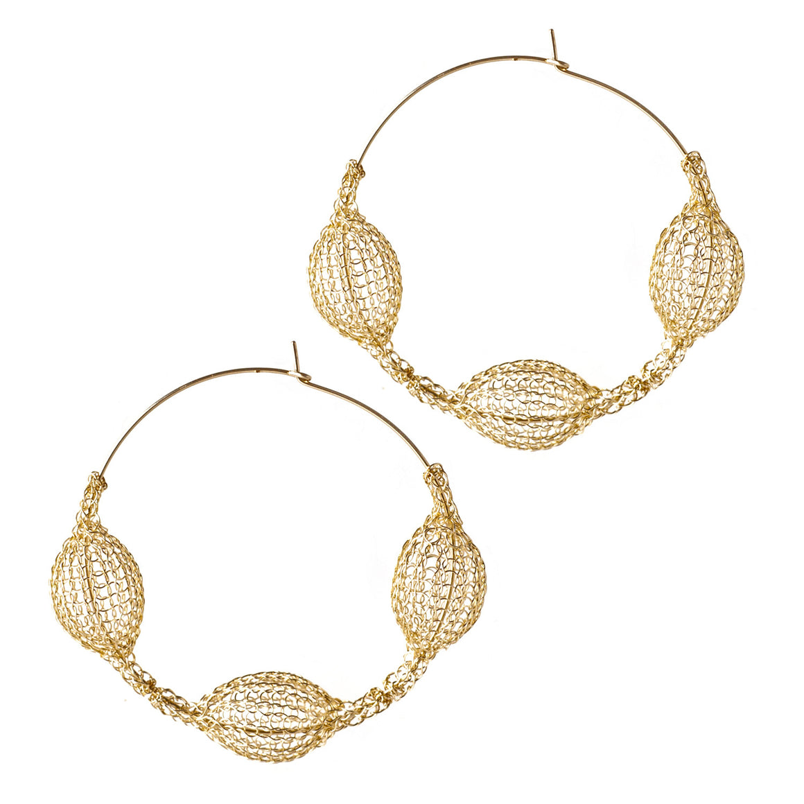 Giant GOLD hoop earrings Unique Fashion - Yooladesign