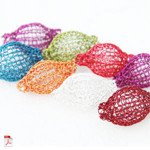 Learn to crochet wire beads , PDF Pattern - Yooladesign