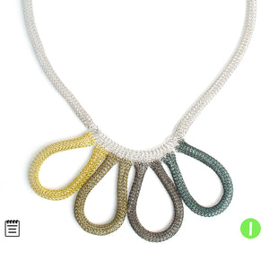 Clover statement necklace - Wire Crochet pattern - YoolaDesign