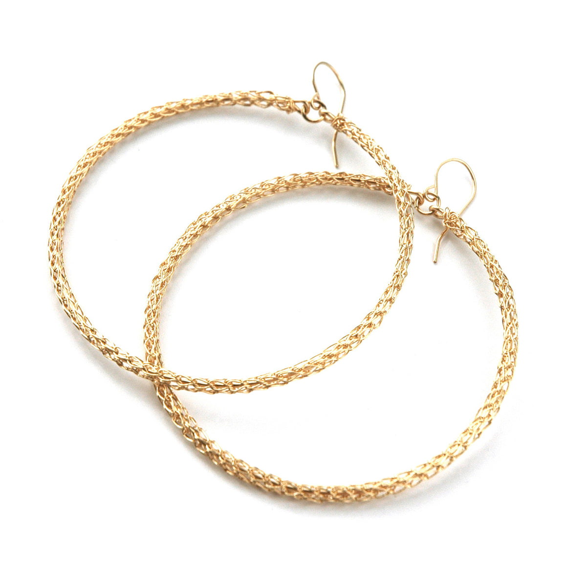 Salsa Gold Hoop Earrings , Wire Crochet Jewelry , Gypsy Soul , Fashion Jewelry - Yooladesign