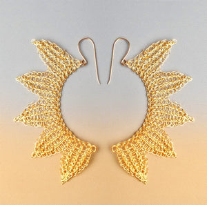 angel wings earrings - wire crochet Yooladesign