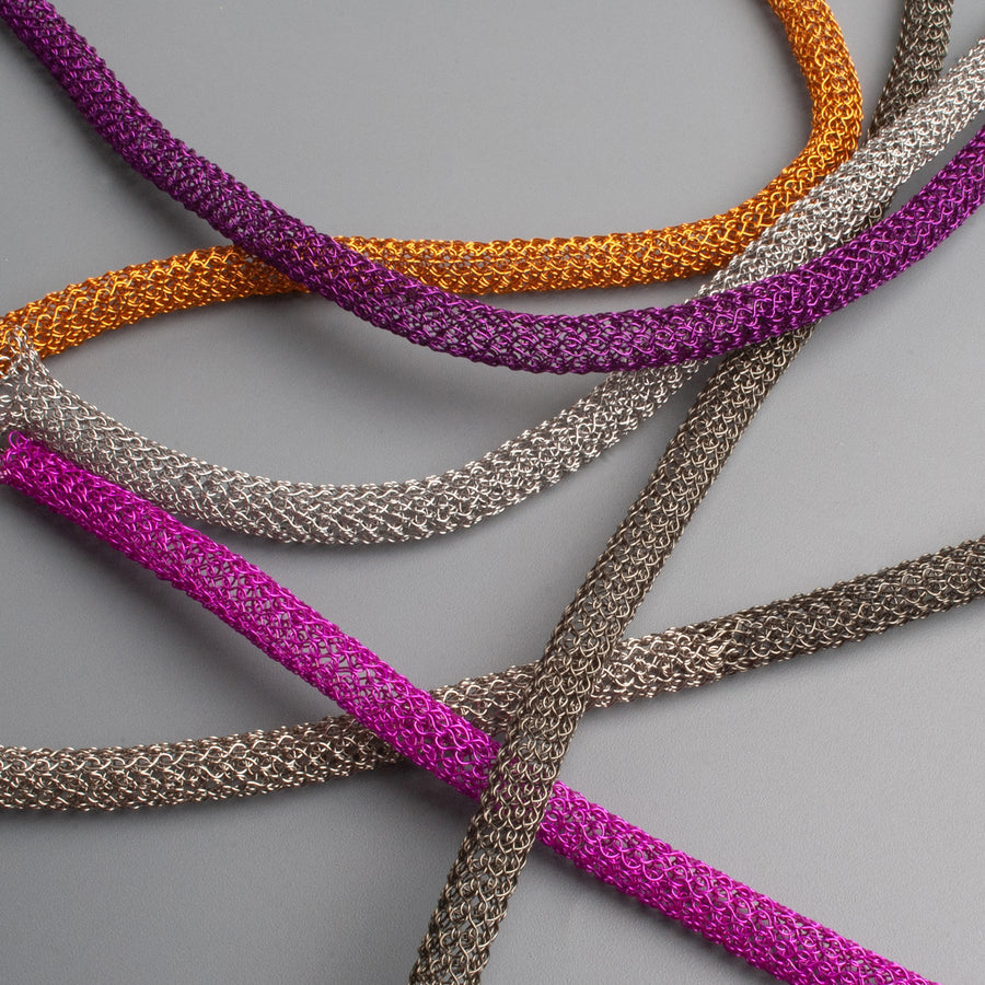 Knitted tubes - Wire tubes - Mesh tubes - Wire cords - made of craft wire