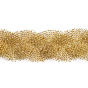 Silver Braided Bracelet , Silver crochet woven bracelet - Yooladesign