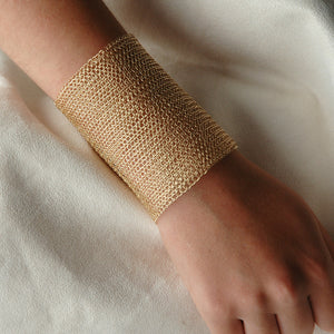 Cleopatra CUFF bracelet , wire crochet gold filled bracelet - Yooladesign