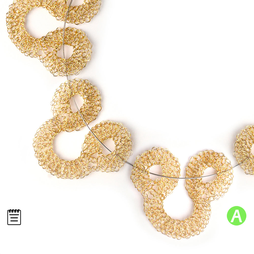 curls necklace pattern - wire crochet pattern - Yooladesign 