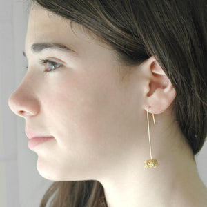 modern red wire crochet earrings pattern - Yooladesign 