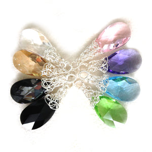 Baby blue Crystal Earrings, silver dangle Swarovski earrings - Yooladesign