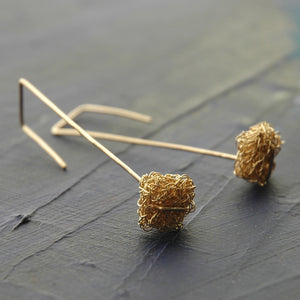 Wire Crochet Earrings - Gold Earrings - Modern Jewelry - Geometric Earrings - Urban Fashion - Yooladesign