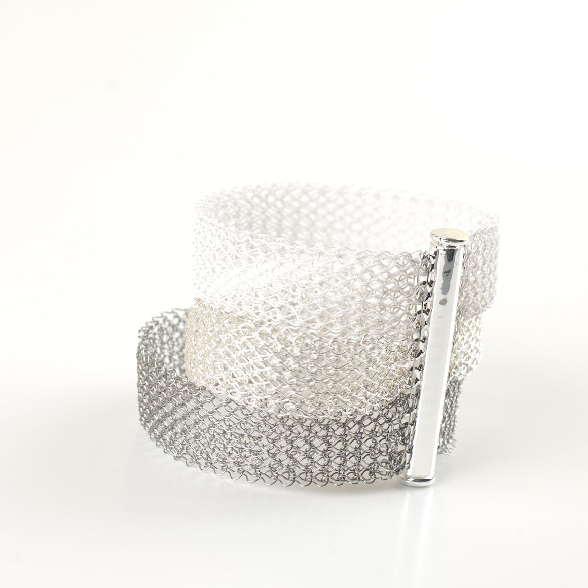 Ombre Bracelet, Layered Bracelet , ultra white, silver & steel - Yooladesign