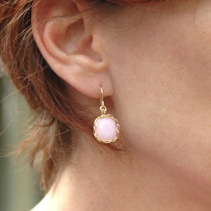 Turquoise Swarovski glass crystal earrings , wire crochet dangle earrings in gold filled - Yooladesign