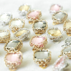 CLIP ON Gold Earrings with a Smoky Gray Swarovski Crystal , Bridesmaids Gift, Wedding Jewelry - Yooladesign