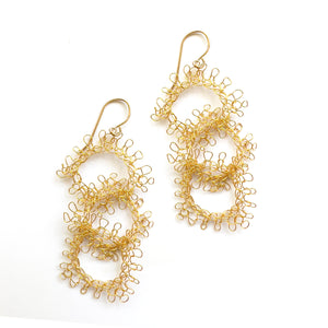 Chain link earrings - Partial Wire Crochet pattern
