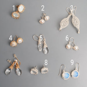 White Earrings - Sample sale - yooladesign