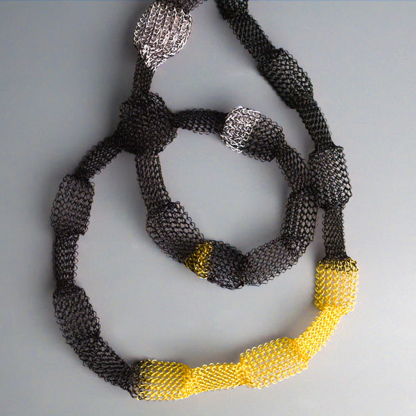 Long yellow necklace , Long Bold necklace Yooladesign