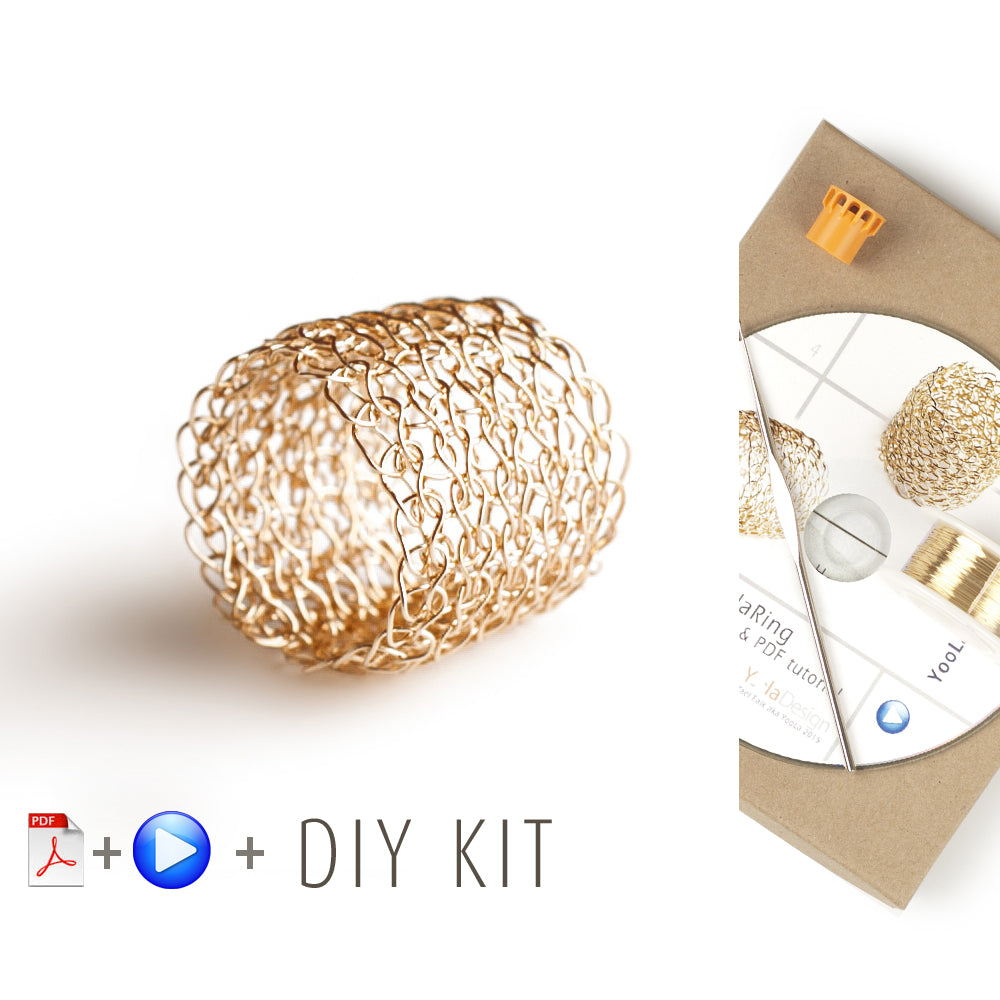 How to wire crochet a band ring - DIY kit - Yooladesign