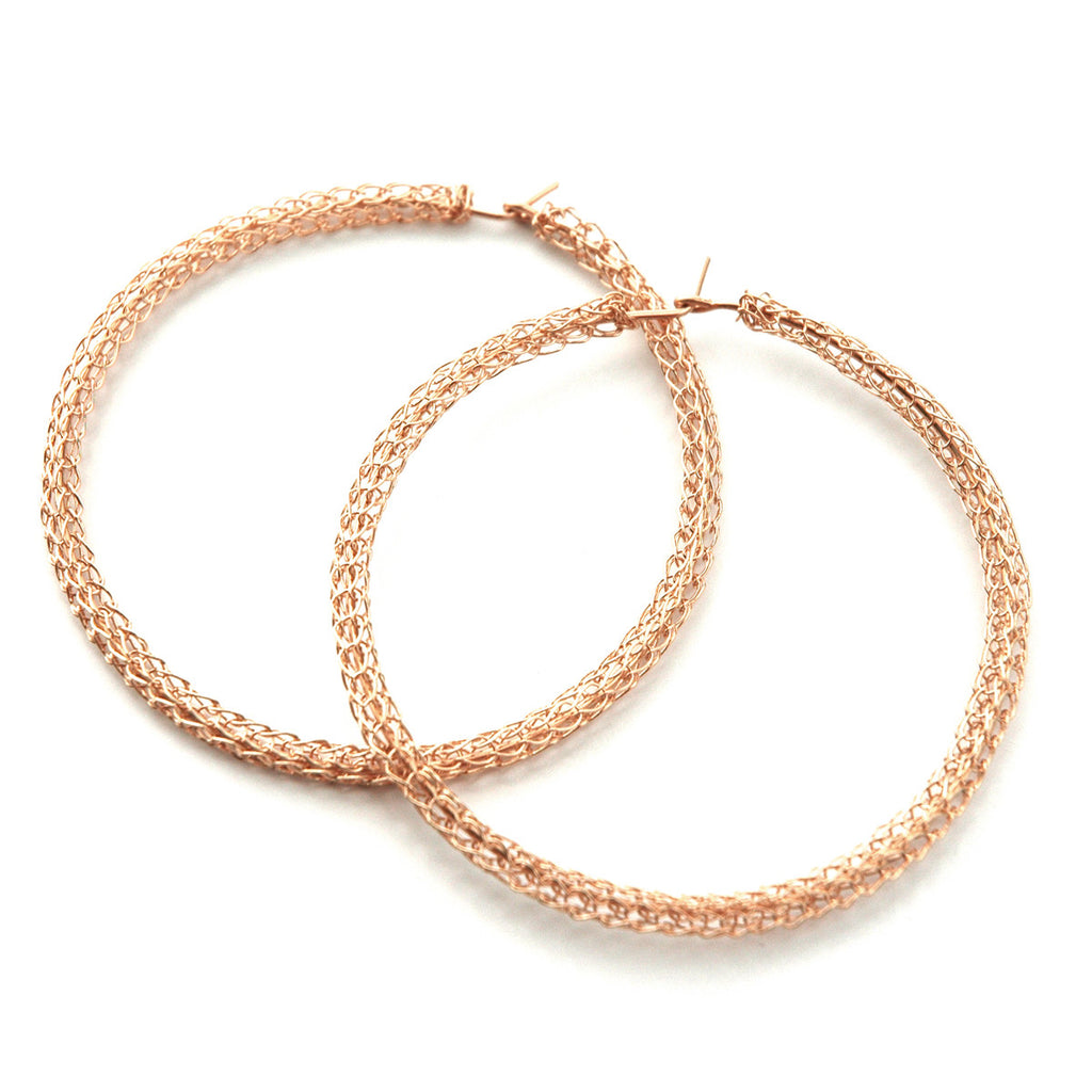 Extra Large ROSE GOLD hoop earrings ,contemporary jumbo hoops -Yoola