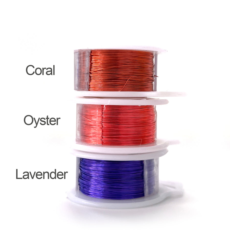 Craft Wire, colored copper wire , Lavnder, Coral, Oyster