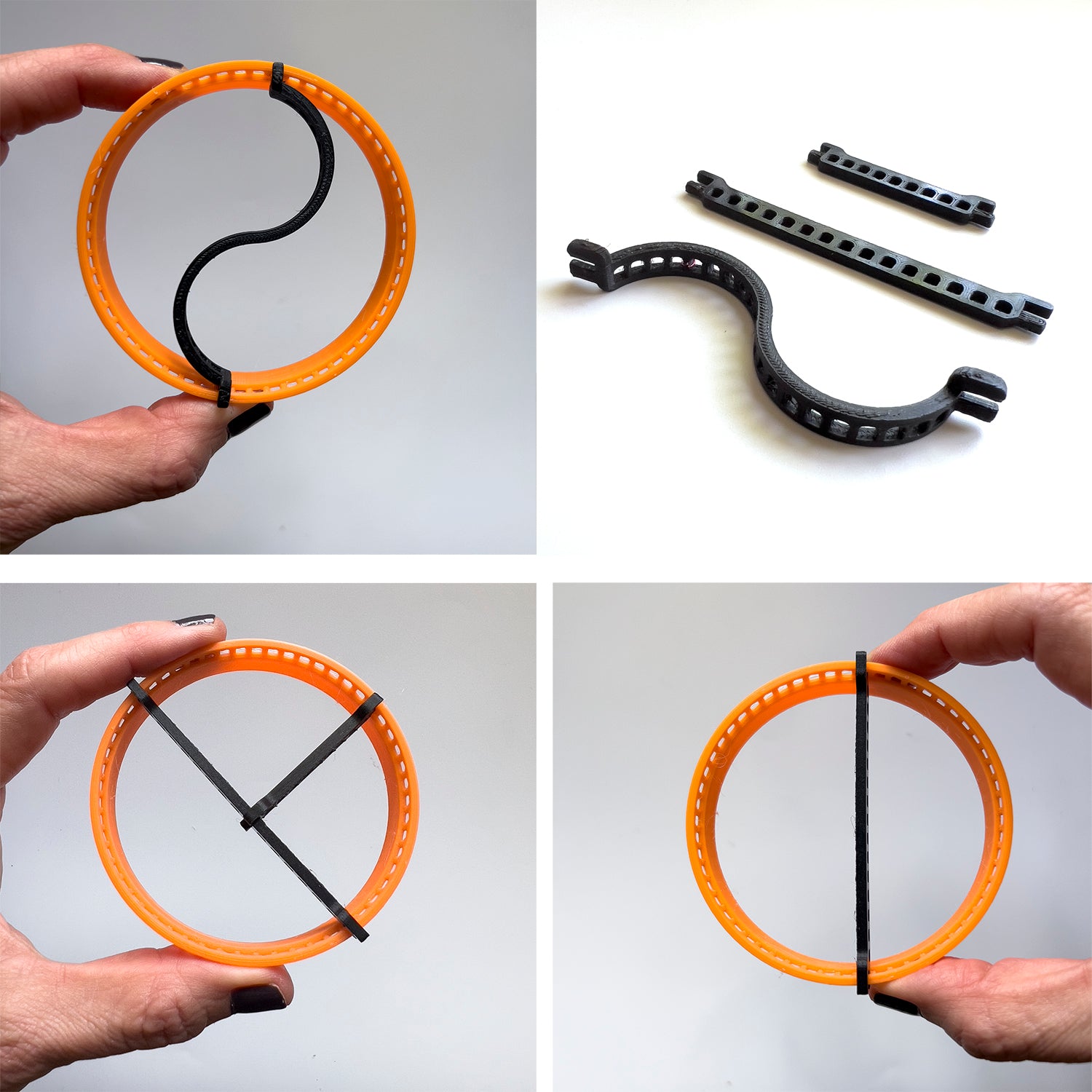 Set di strisce divisorie per telaio XL, semicerchio, quadrante, Yin-Yang e Paisley