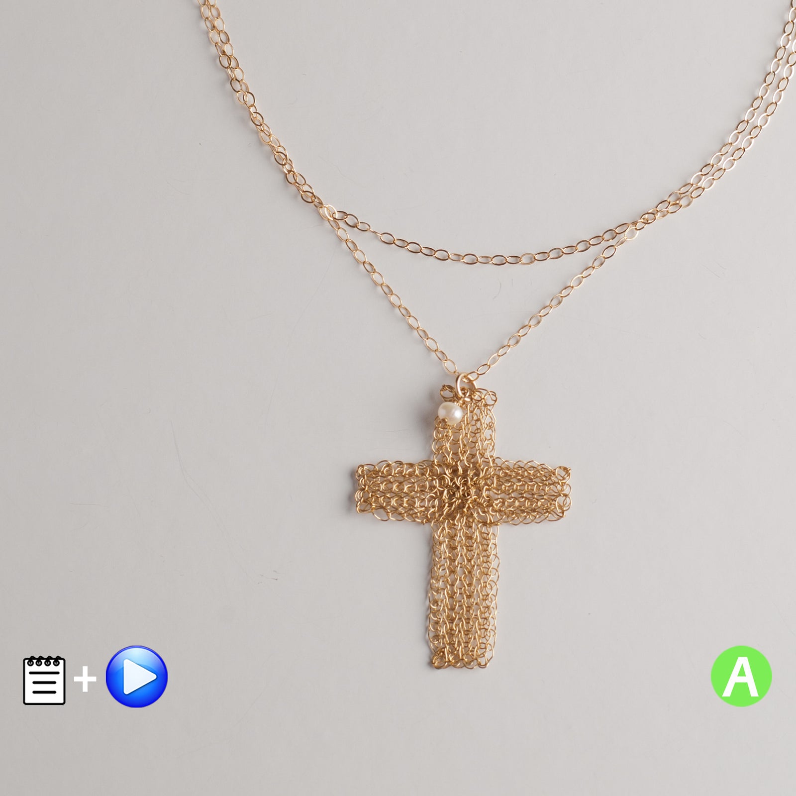 Braccialetto triangolare con schema all'uncinetto in filo metallico