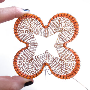 LARGE 4-Petal Flower Design - Wire Crochet Pattern