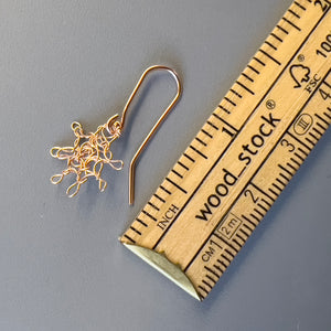 Rose Gold Star Earrings , Star drop earrings , Star dangle earrings, Wire Crochet Earrings- YoolaDesign