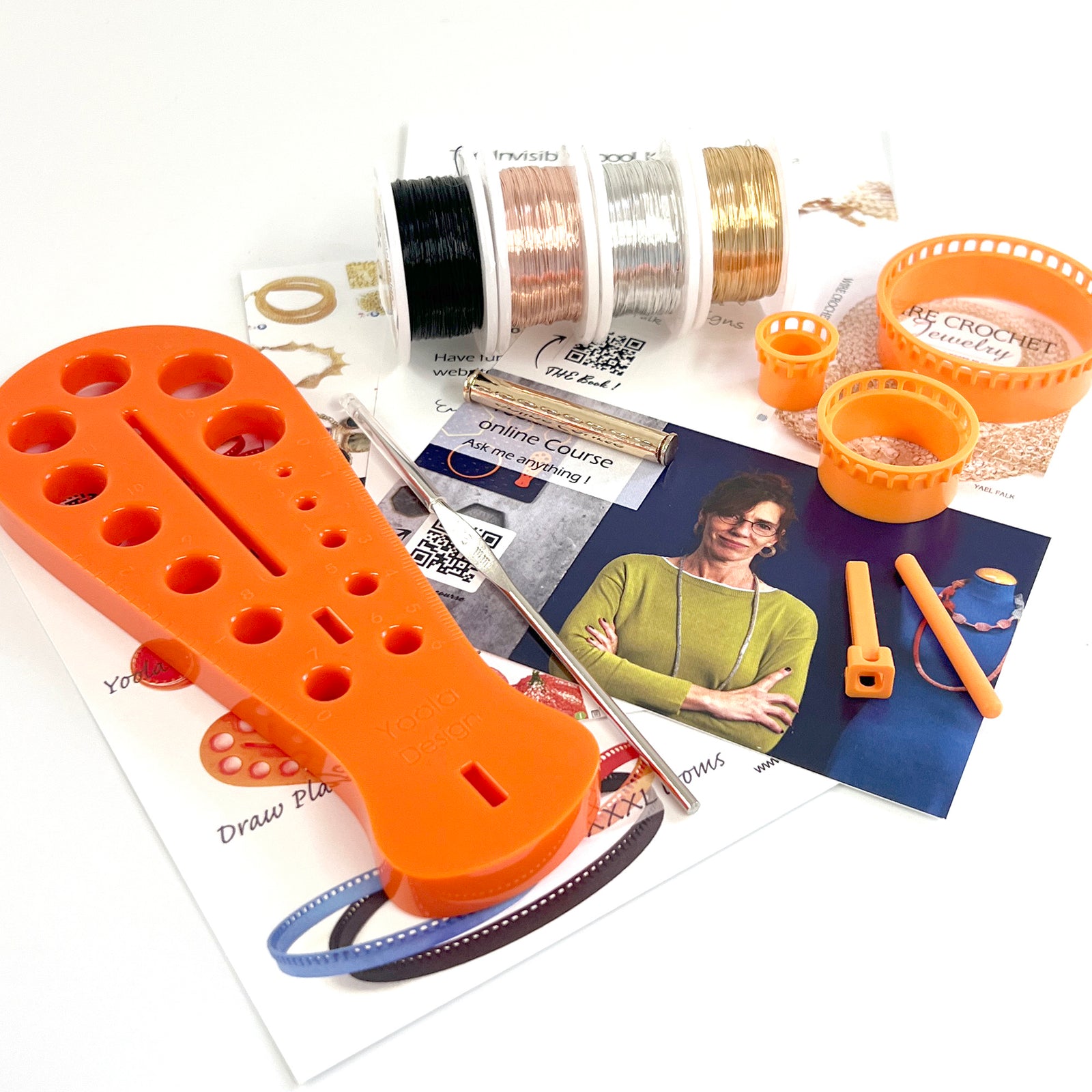 Wire crochet beginners kit 2 , video tutorials , supply and tools