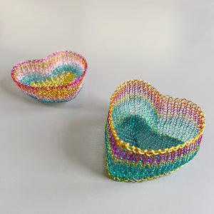 Heart shaped box with a lid, Wire Crochet pattern, Yooladesign