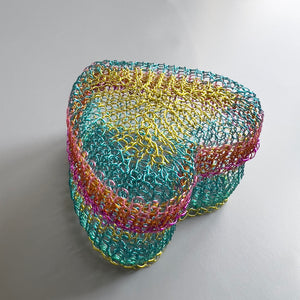 Heart shaped box with a lid, Wire Crochet pattern, Yooladesign