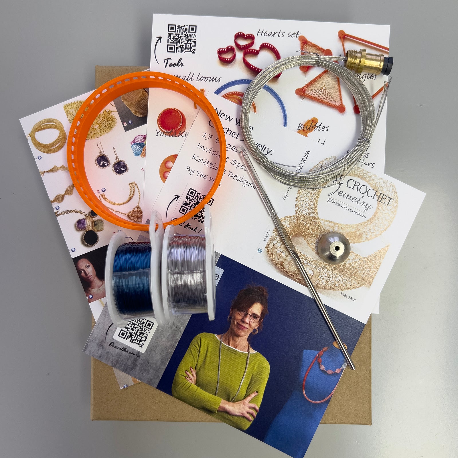 Wire crochet Lampshades kit , video tutorial , supply and tools