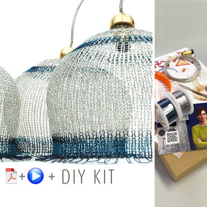 Wire crochet Lampshades kit , video tutorial , supply and tools