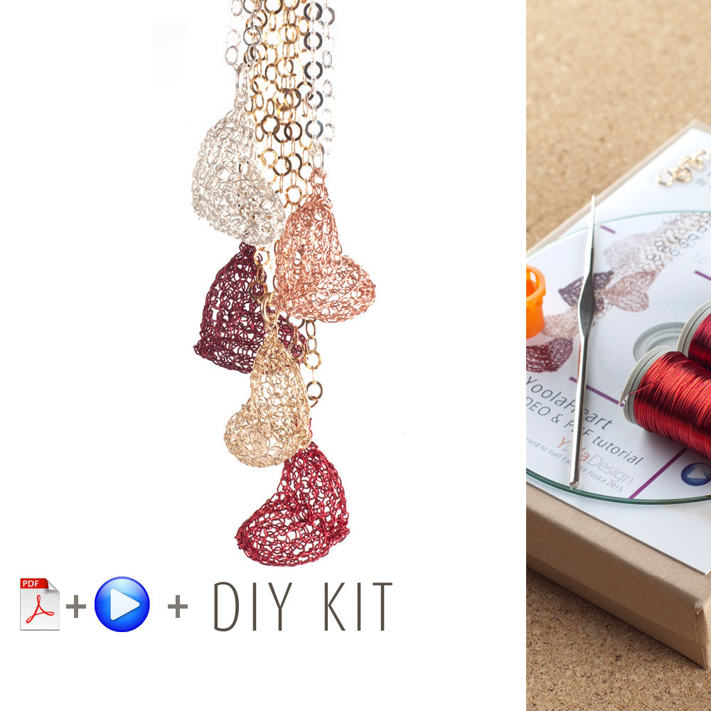 How to wire crochet a volume heart - DIY kit - Yooladesign