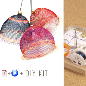 Wire crochet Lampshades kit , video tutorial , supply and tools - Yooladesign