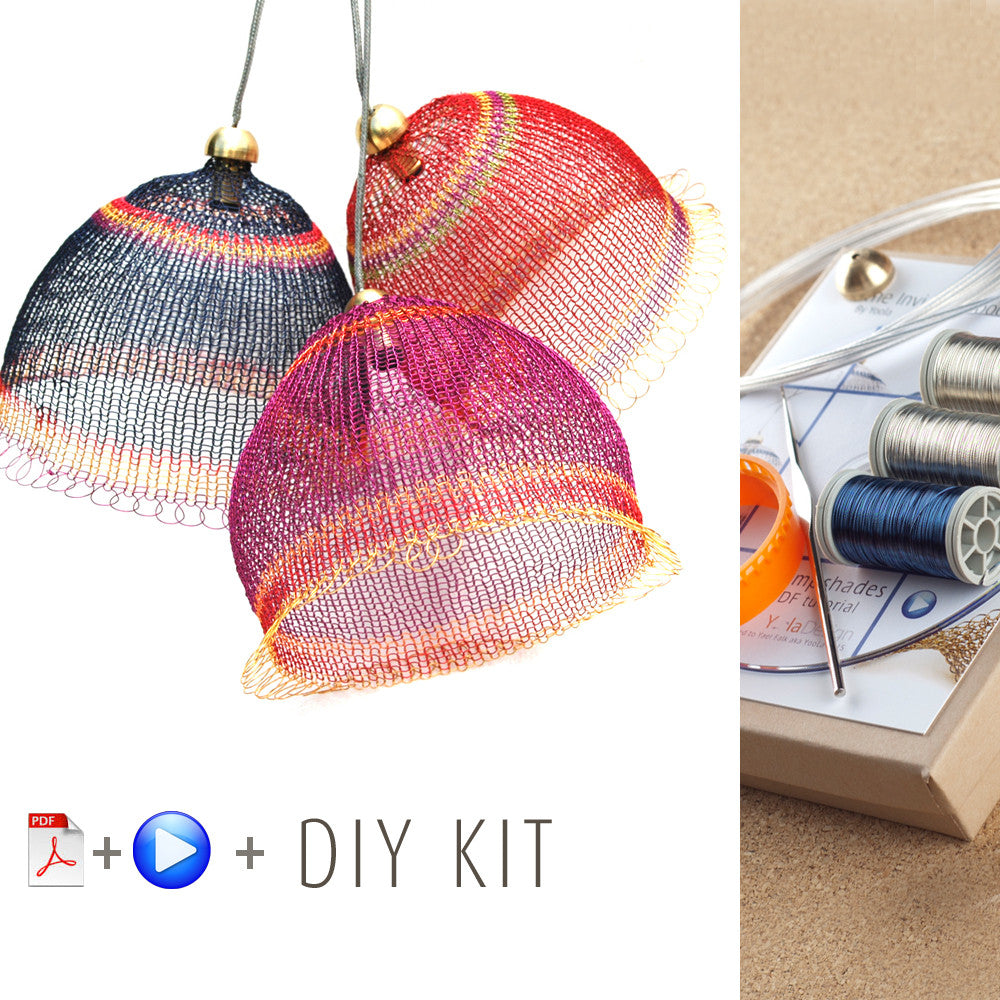 Wire crochet lampshades - learn to DIY pendant lights using wire