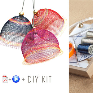 Wire crochet Lampshades kit , video tutorial , supply and tools - Yooladesign