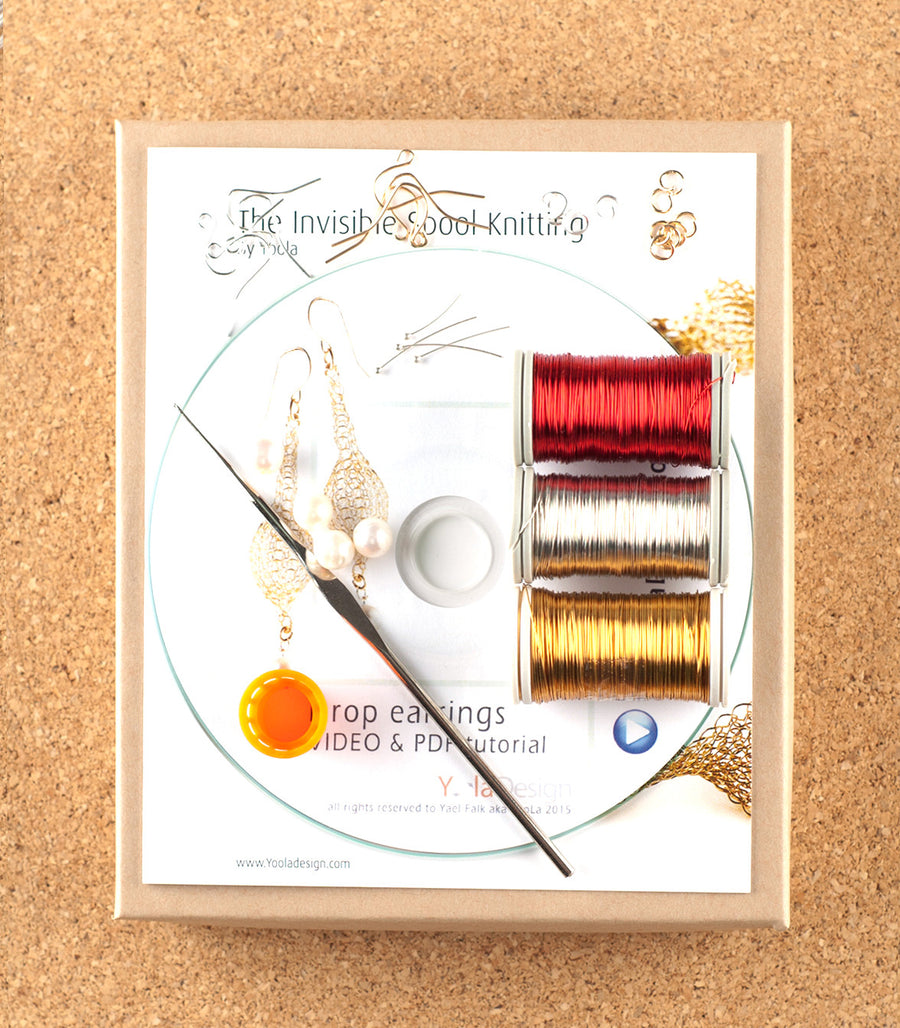 How to wire crochet drop earrings - DIY kit - Yooladesign