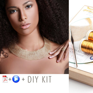 Cleopatra necklace kit , supply and tools for making in wire crochet the Cleopatra  necklace - Yooladesign
