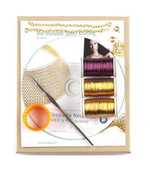 Cleopatra necklace kit , supply and tools for making in wire crochet the Cleopatra  necklace - Yooladesign