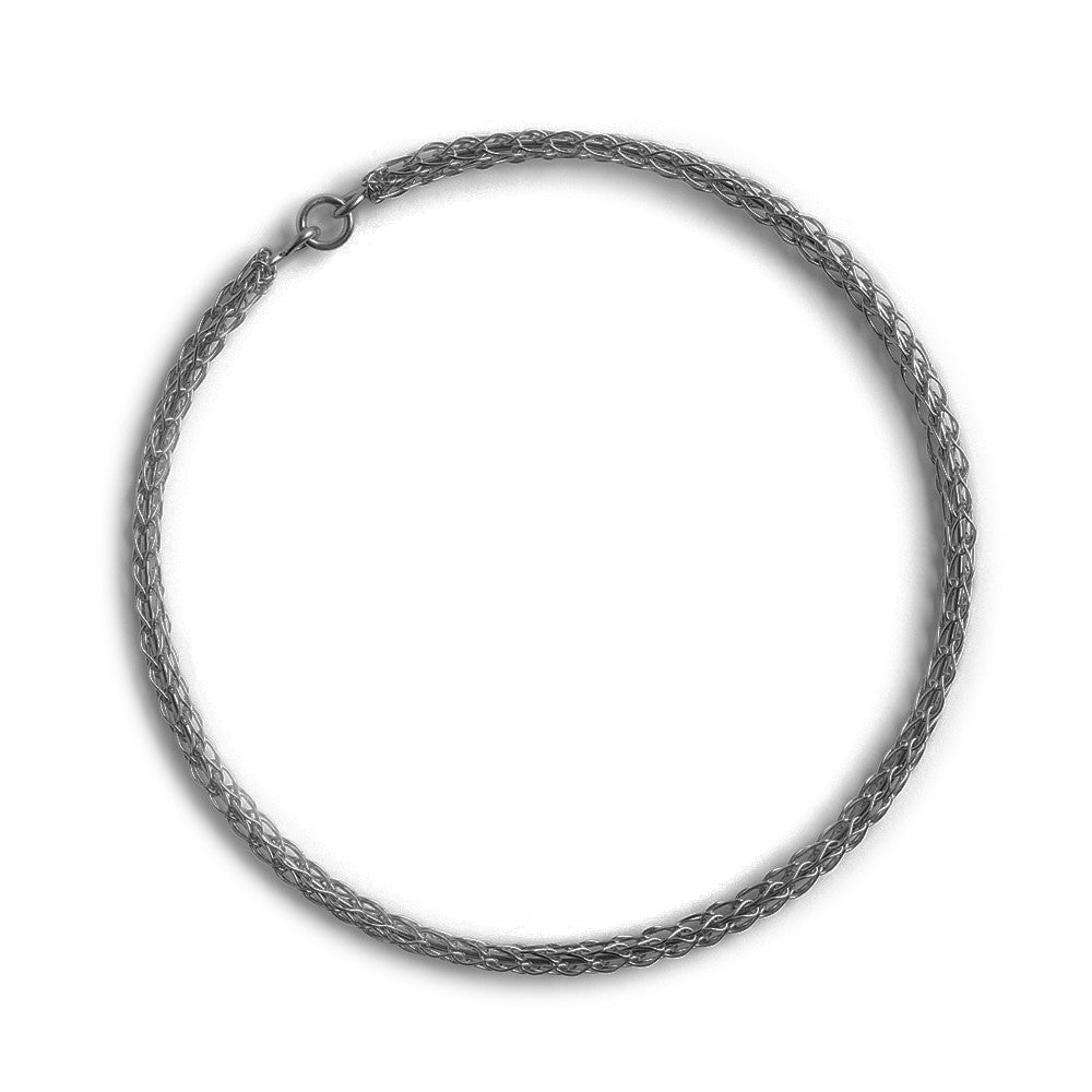 Gray Silver Bangle bracelet , handmade oxidized bangle - Yooladesign