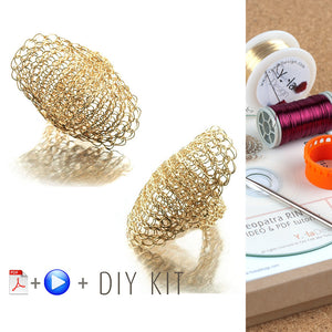 Cleopatra Shield RING Wire crochet Gift Kit - Yooladesign