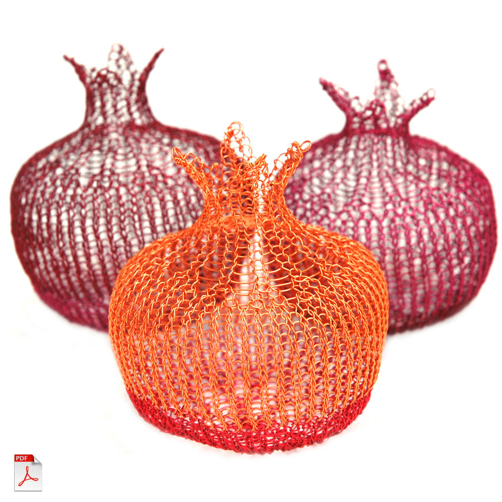How to crochet a Wire Pomegranate , PDF pattern tutorial - Yooladesign