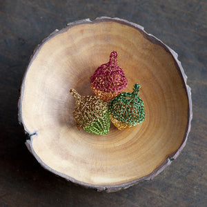 Wire Crochet Home Accents - Autumn Decorations - Copper Acorn - Multicolored Acorns - Yooladesign