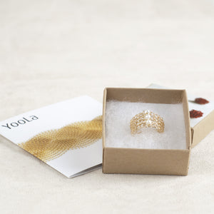 Pearl Ring design in gold , Wire Crochet pearl Jewelry - Yooladesign