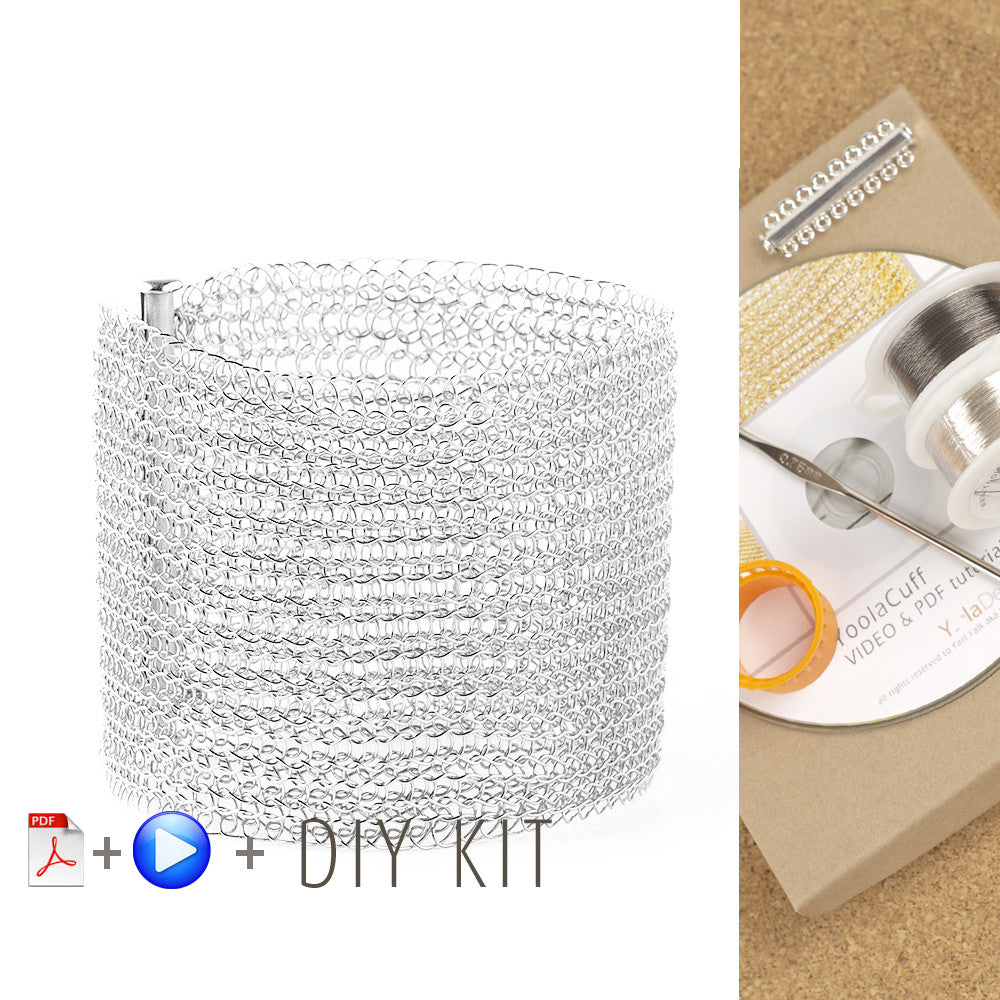 DIY Silver Cuff  Jewelry Kit , tutorial, tools , supply - Yooladesign