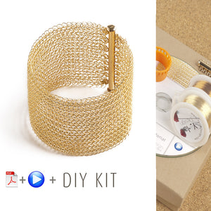 How to crochet wire bracelet, video tutorial , supply and tools - Yooladesign
