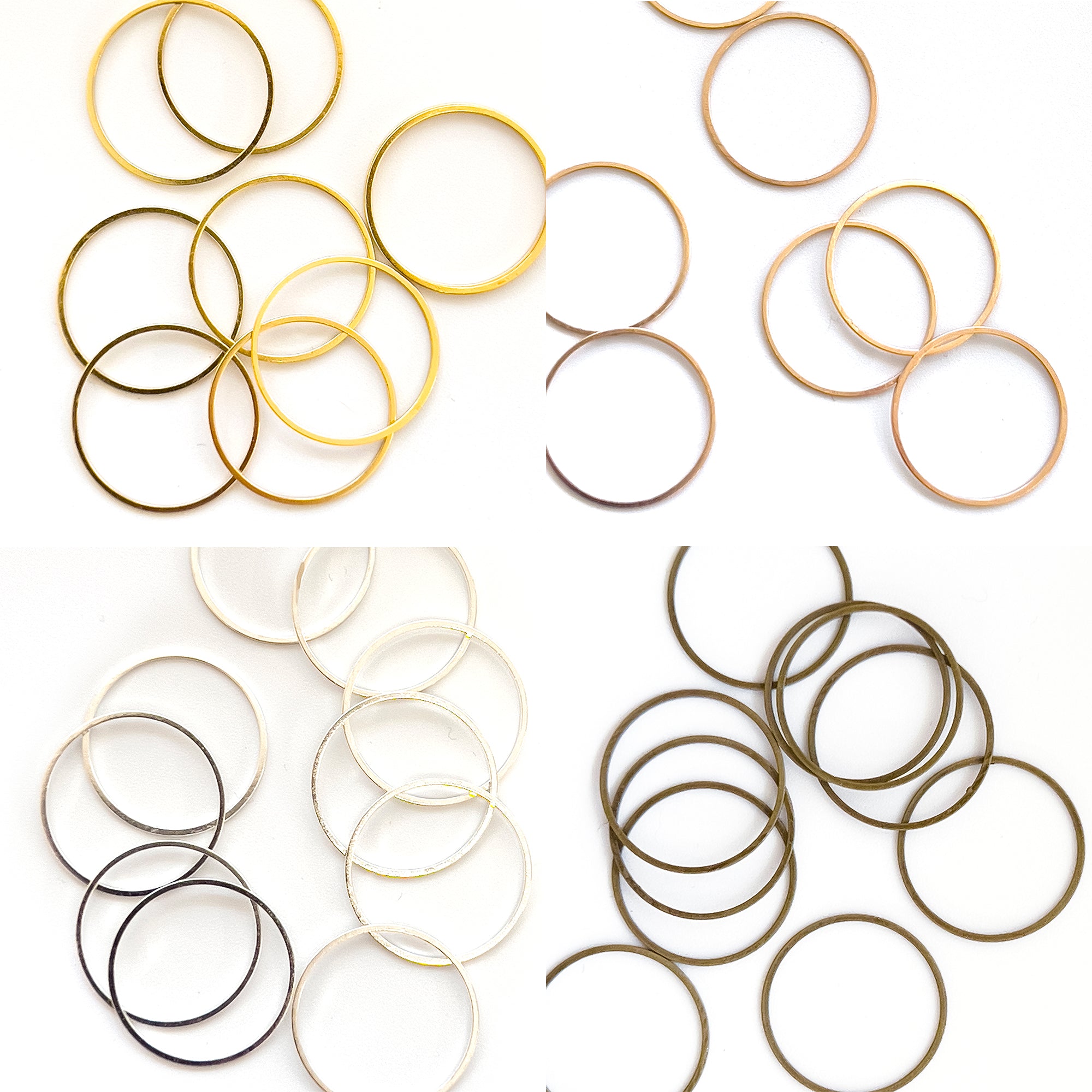 Closed metal rings - findings for wire crochet jewelry making - Yooladesign