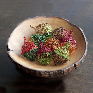 Wire Acorns - Partial wire crochet pattern