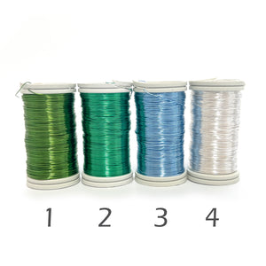 Coated copper Wires , green and blue small spools 65 feet long, jewelry making craft wire - YoolaDesign