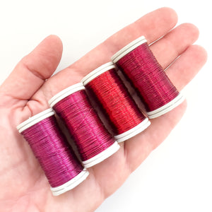 Coated copper Wires , WARM colors small spools 65 feet long, jewelry making craft wire - YoolaDesign