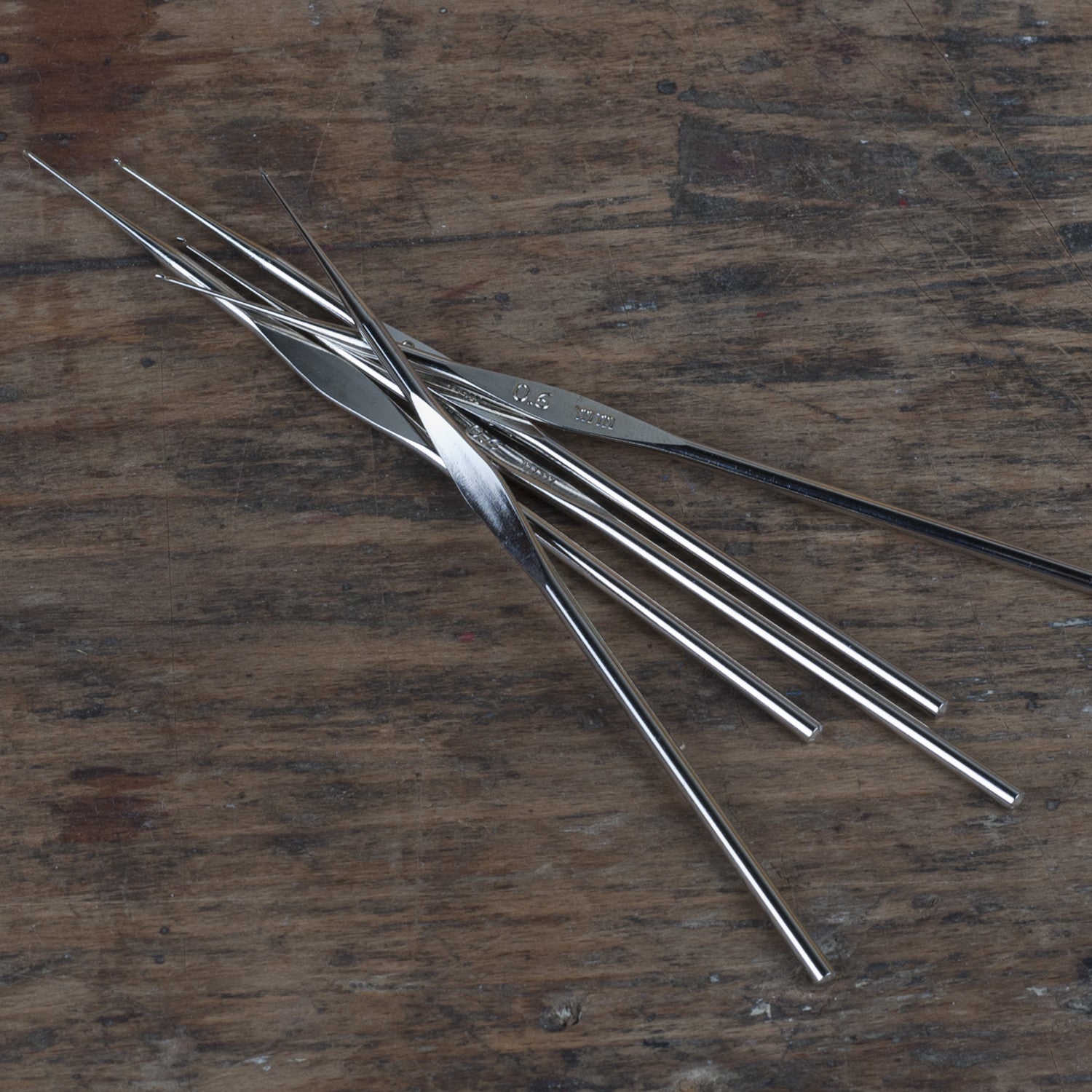 XS crochet hooks , a set of SMALL hooks , wire crochet supply , steel hook size 0.6mm/0.75mm/1.0mm - Yooladesign