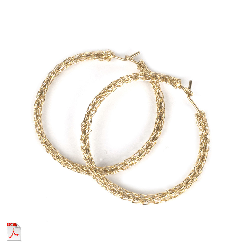 How to crochet hoop earrings, a wire crochet PDF tutorial - Yooladesign